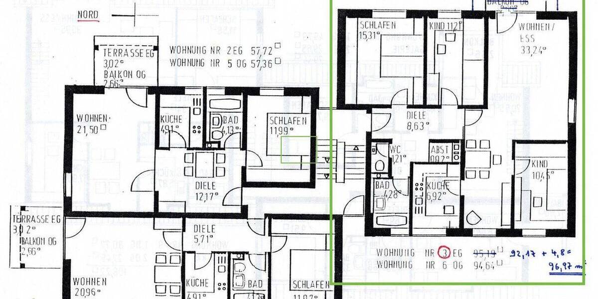 Etagenwohnung Konstanz Litzelstetten - 4 Zimmer, 95 m&sup2;, 570.000&euro; | Angebot:26723220