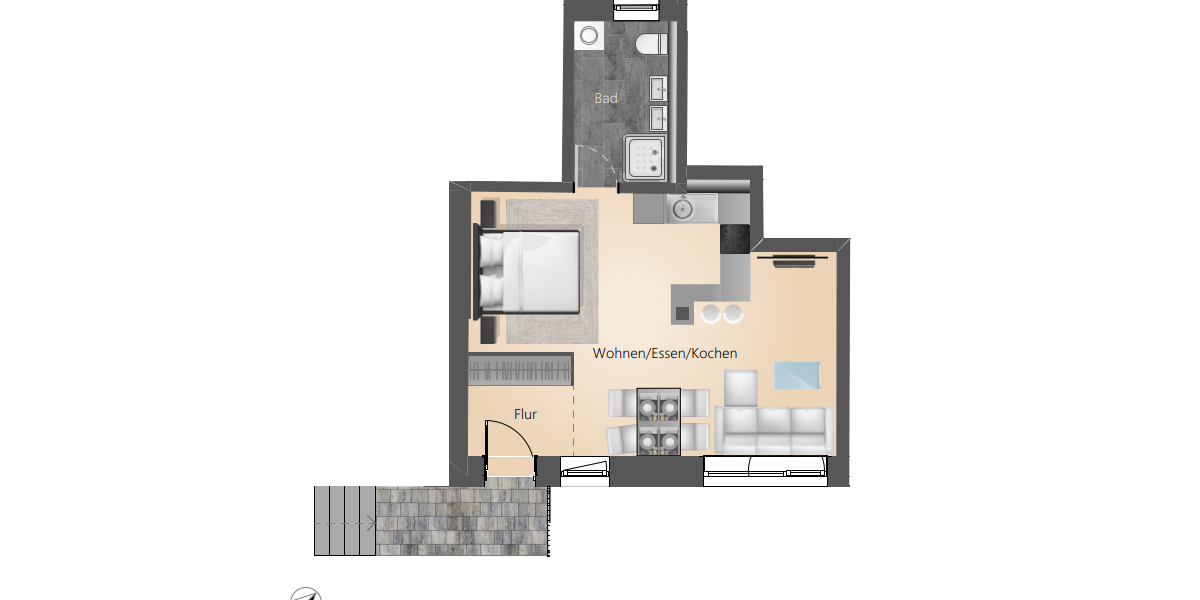 Etagenwohnung Überlingen - 1 Zimmer, 43 m&sup2;, 363.545&euro; | Angebot:23676737