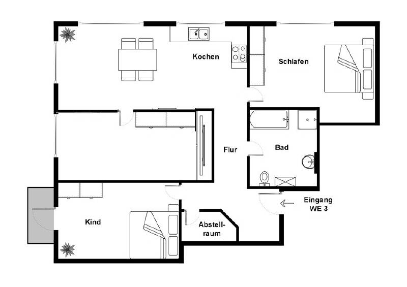 Etagenwohnung Ravensburg Weißenau - 3 Zimmer, 98 m&sup2;, 1.750&euro; | Angebot:26142549