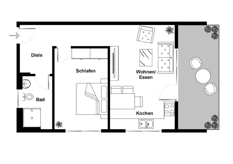 Etagenwohnung Weingarten - 2 Zimmer, 58 m&sup2;, 385.000&euro; | Angebot:25695326