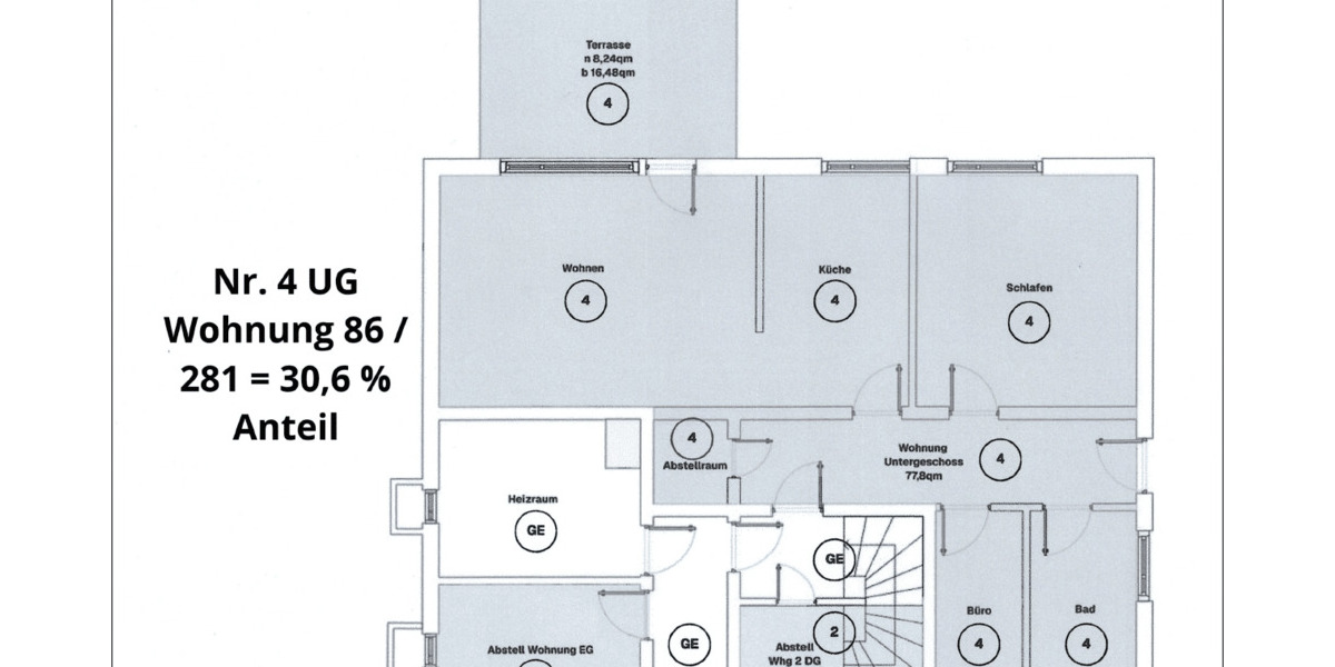 Terrassenwohnung Friedrichshafen Raderach - 2 Zimmer, 86 m&sup2;, 389.000&euro; | Angebot:26787024