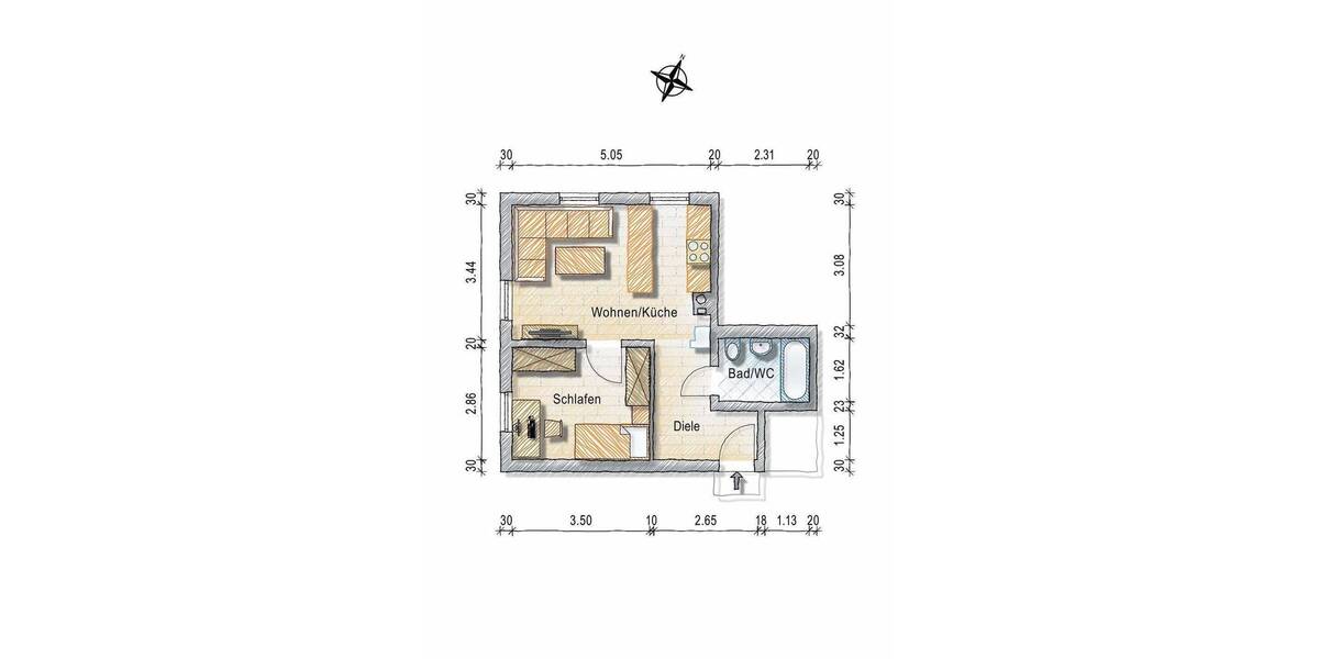 Etagenwohnung Markdorf Markdorf - 2 Zimmer, 37 m&sup2;, 192.000&euro; | Angebot:26891757