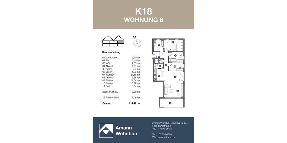 Etagenwohnung Ravensburg Innenstadt - 4 Zimmer, 114 m&sup2;, 895.000&euro; | Angebot:25665977