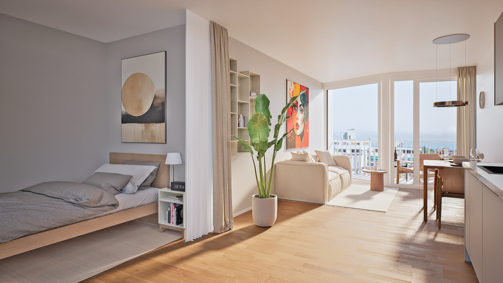 Etagenwohnung Konstanz Konstanz-Fürstenberg - 1 Zimmer, 34 m&sup2;, 279.800&euro; | Angebot:26464696
