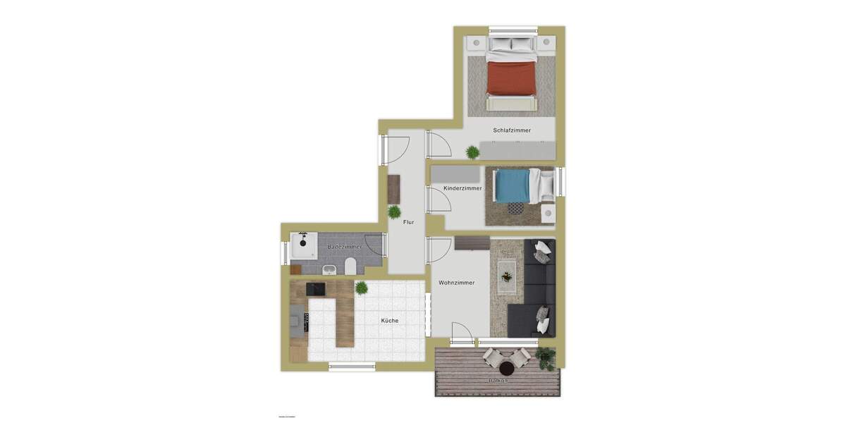 Etagenwohnung Baindt - 3 Zimmer, 60 m&sup2;, 199.000&euro; | Angebot:25693534