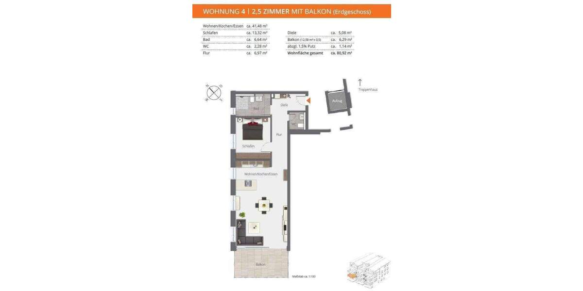 Etagenwohnung Überlingen - 2 Zimmer, 80 m&sup2;, 695.900&euro; | Angebot:25745017
