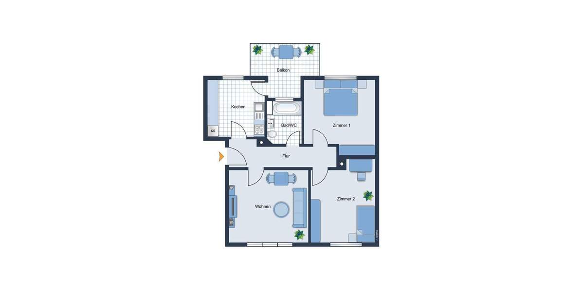 Etagenwohnung Friedrichshafen - 3 Zimmer, 75 m&sup2;, 249.000&euro; | Angebot:25673046