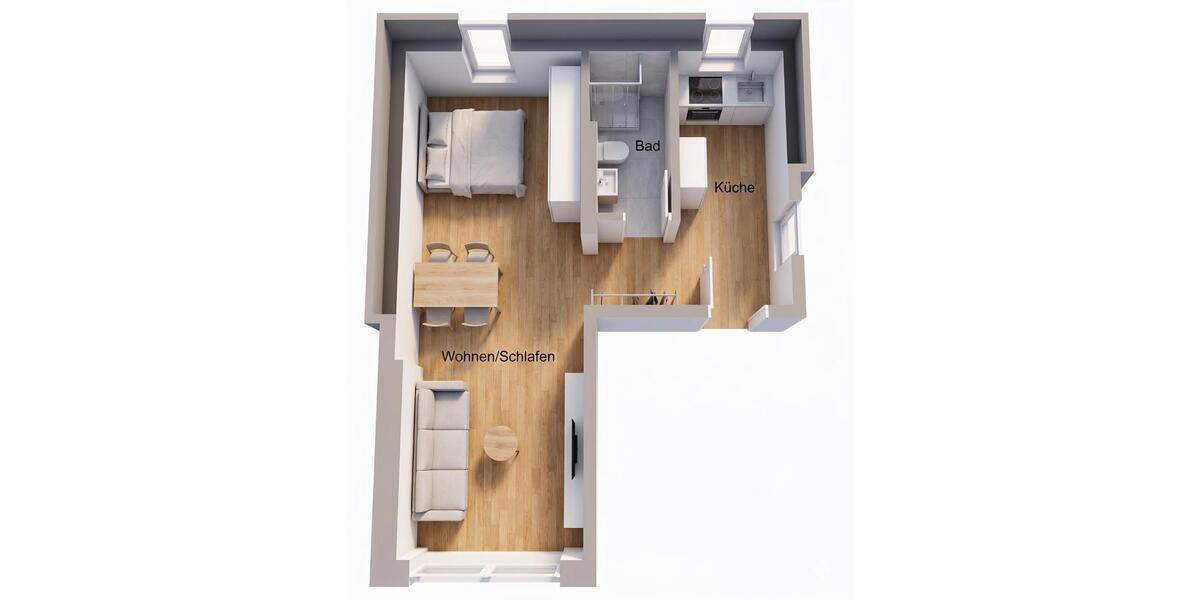 Erdgeschoßwohnung Konstanz Konstanz-Fürstenberg - 1.5 Zimmer, 33 m&sup2;, 660&euro; | Angebot:26603041