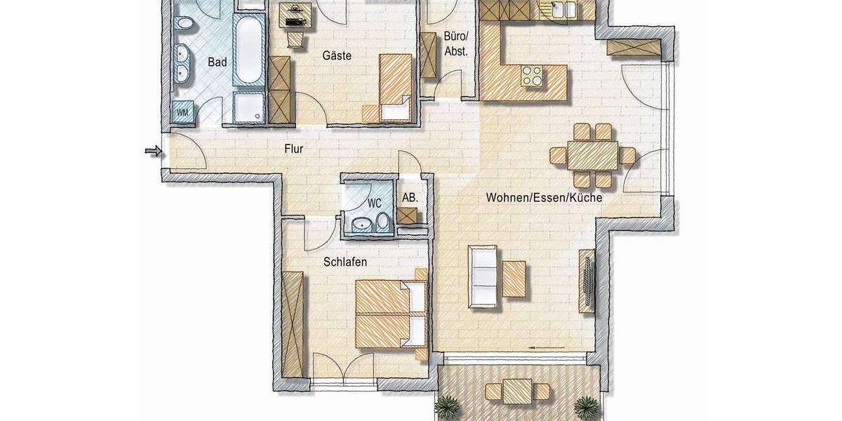 Etagenwohnung Ravensburg Südstadt - 3 Zimmer, 111 m&sup2;, 729.000&euro; | Angebot:25740472