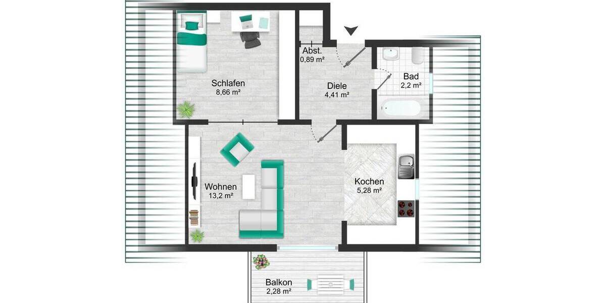 Etagenwohnung Langenargen - 2 Zimmer, 37 m&sup2;, 199.000&euro; | Angebot:26142683