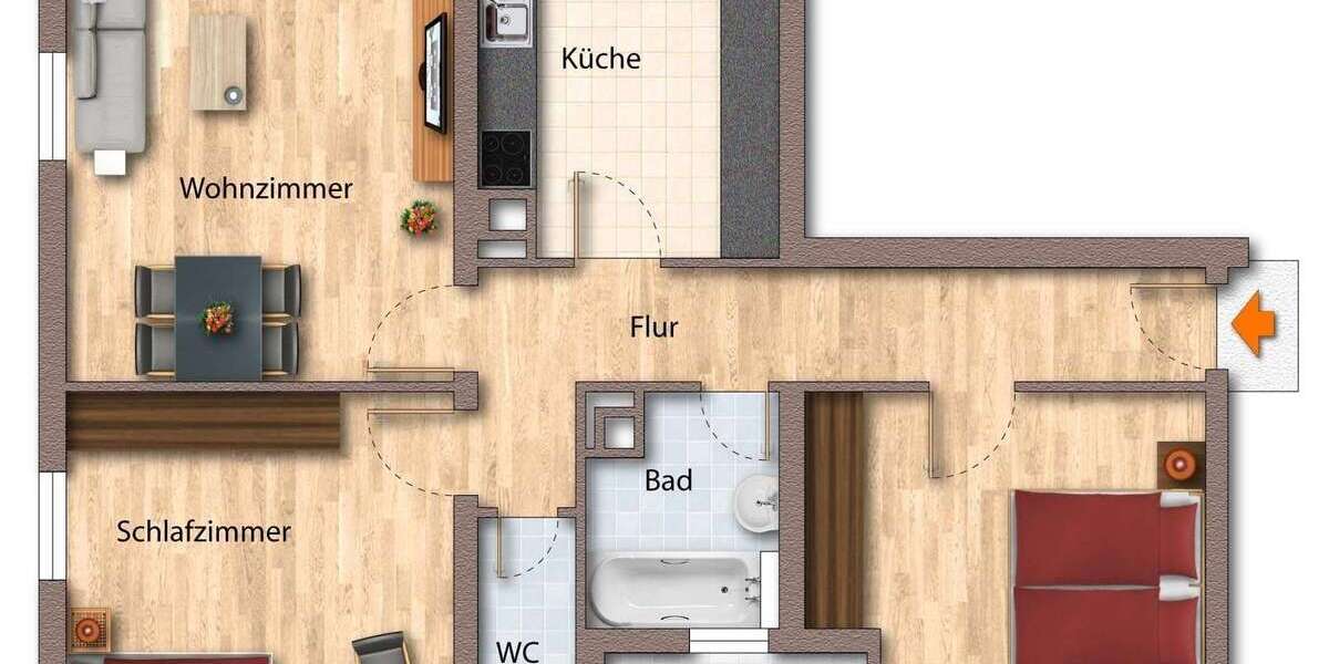 Etagenwohnung Salem - 3 Zimmer, 75 m&sup2;, 185.000&euro; | Angebot:23836370