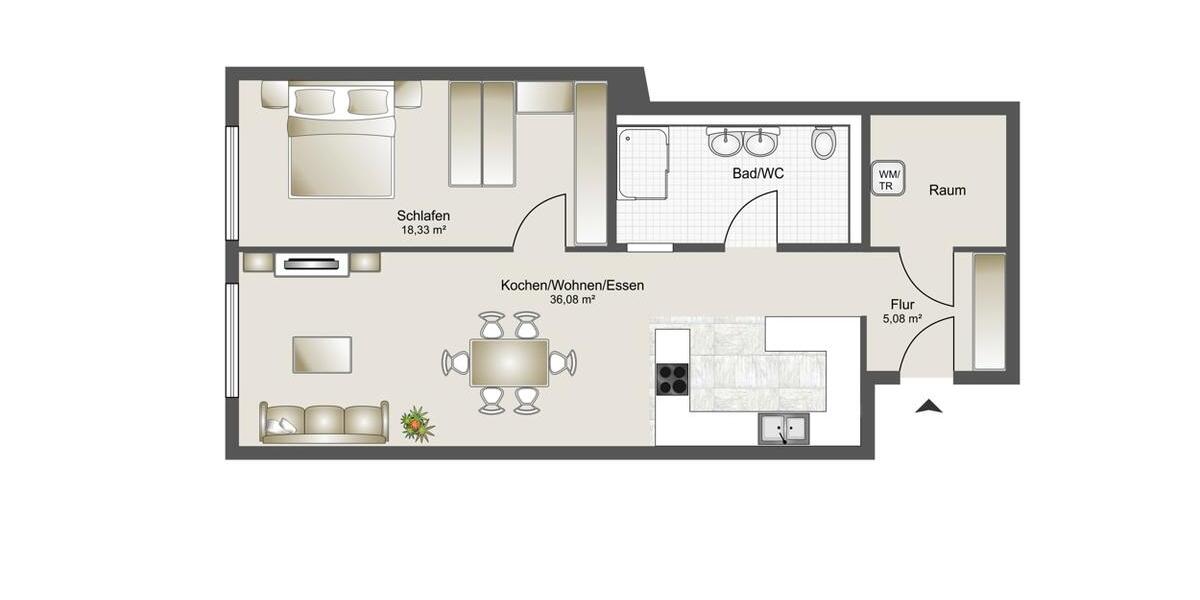 Etagenwohnung Tettnang - 2 Zimmer, 80 m&sup2;, 1.450&euro; | Angebot:22911431