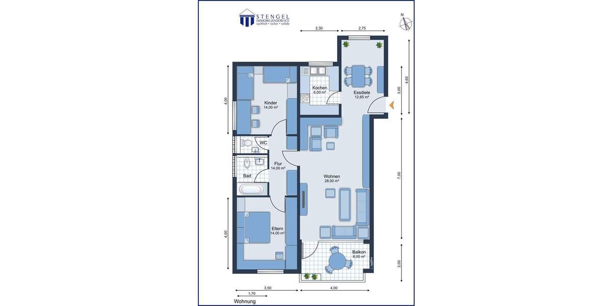 Etagenwohnung Langenargen - 3 Zimmer, 88 m&sup2;, 549.000&euro; | Angebot:25660992