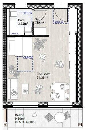 Etagenwohnung Wangen - 2 Zimmer, 58 m&sup2;, 330.900&euro; | Angebot:25666058