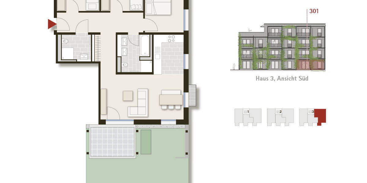 Etagenwohnung Wangen im Allgäu Wangen - 4 Zimmer, 94 m&sup2;, 536.900&euro; | Angebot:25781162