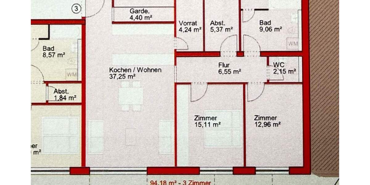 Etagenwohnung Wolfegg - 3 Zimmer, 94 m&sup2;, 439.500&euro; | Angebot:25729354