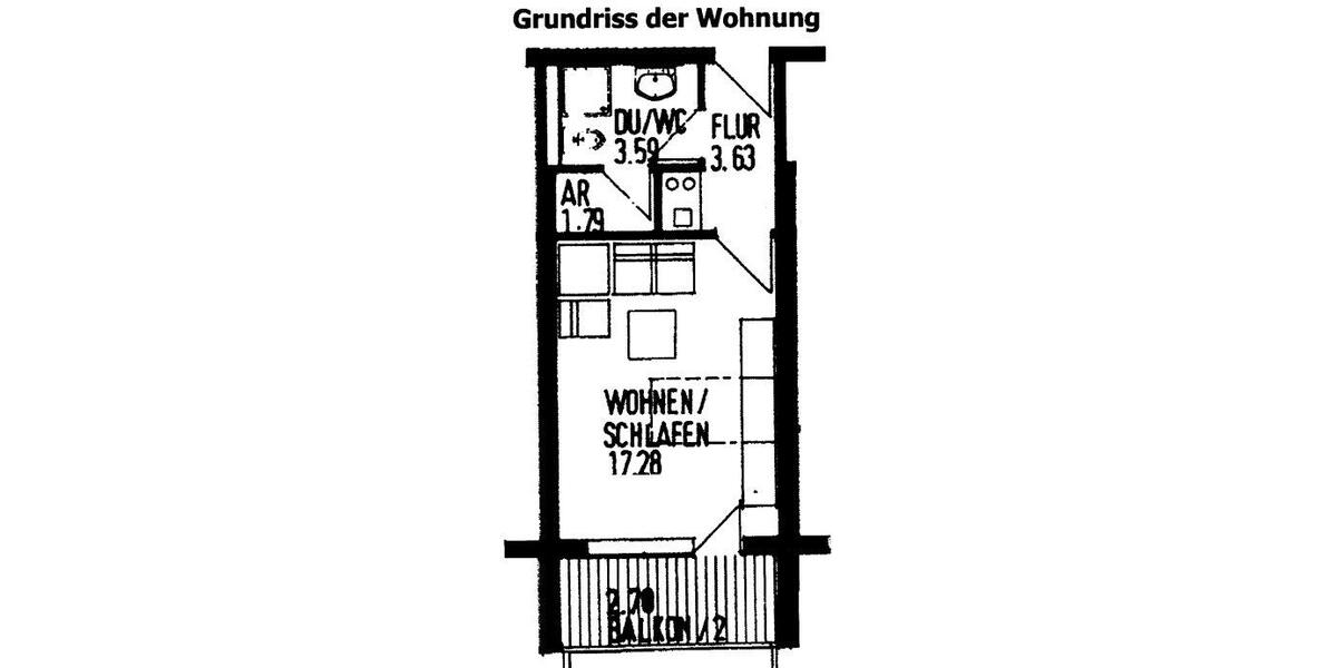 Etagenwohnung Konstanz Konstanz-Fürstenberg - 1 Zimmer, 29 m&sup2;, 188.000&euro; | Angebot:26285488
