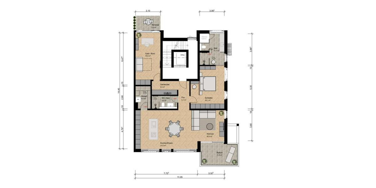 Hochparterre Überlingen - 3.5 Zimmer, 127 m&sup2;, 2.390&euro; | Angebot:25312630