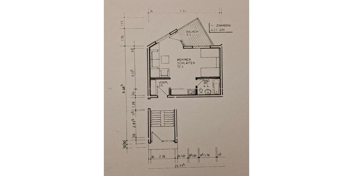 Hochparterre Markdorf - 1 Zimmer, 42 m&sup2;, 165.000&euro; | Angebot:23502601