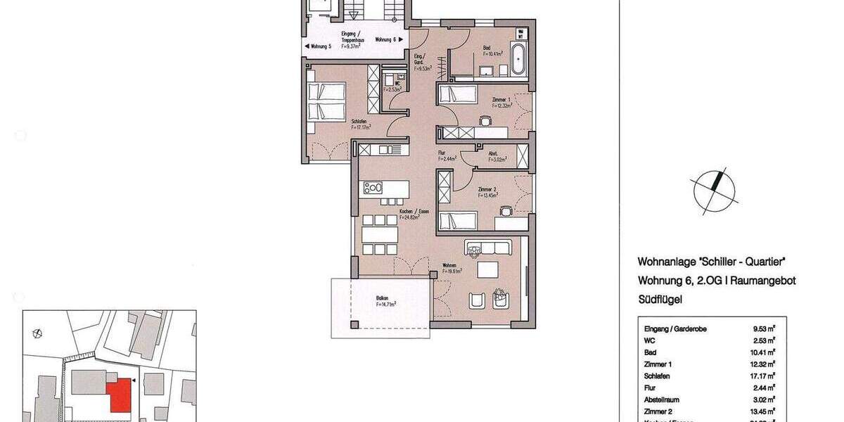 Etagenwohnung Wangen im Allgäu Wangen - 4 Zimmer, 122 m&sup2;, 747.130&euro; | Angebot:25929199