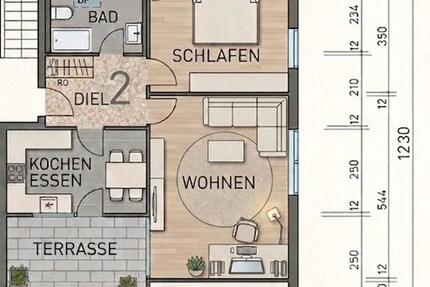Wohnung Baienfurt - 2 Zimmer, 56 m&sup2;, 240.000&euro; | Angebot:26577462
