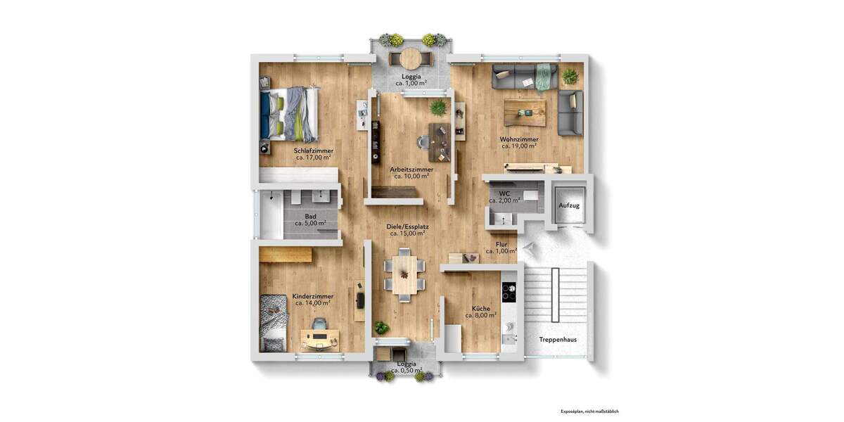 Etagenwohnung Konstanz Paradies - 4 Zimmer, 96 m&sup2;, 565.000&euro; | Angebot:25777751