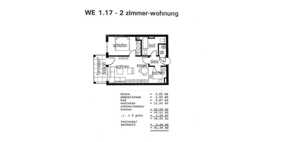Etagenwohnung Bodolz Enzisweiler - 2 Zimmer, 51 m&sup2;, 249.000&euro; | Angebot:25679301