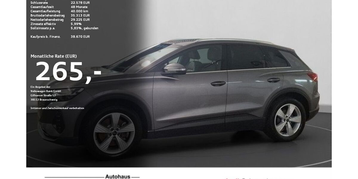 Audi Q4 e-tron 19.894 km 37.860 &euro; Ravensburg 88214